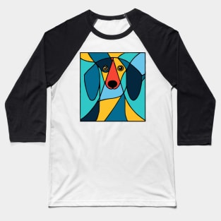 Pop Art Dachshund Dog Owner Wiener Dog Funny Dachshund Baseball T-Shirt